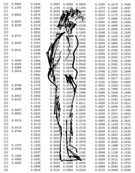 male male math, reed ink drawing