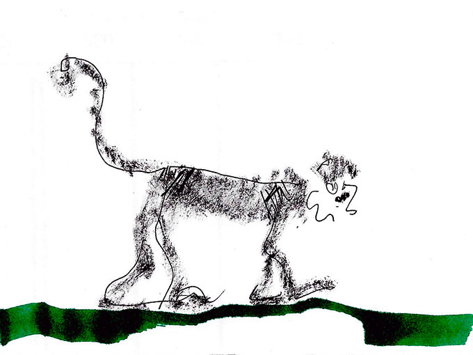 Monkey drawing for contemporary issues
