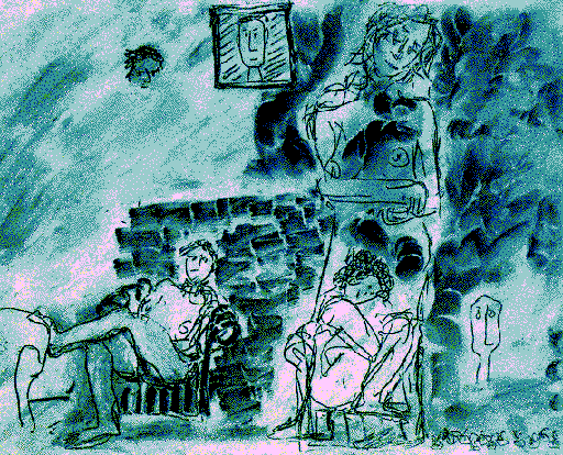 Theory of art  has fragmented or unusual thoughts