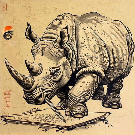 rhinoceros writing a letter